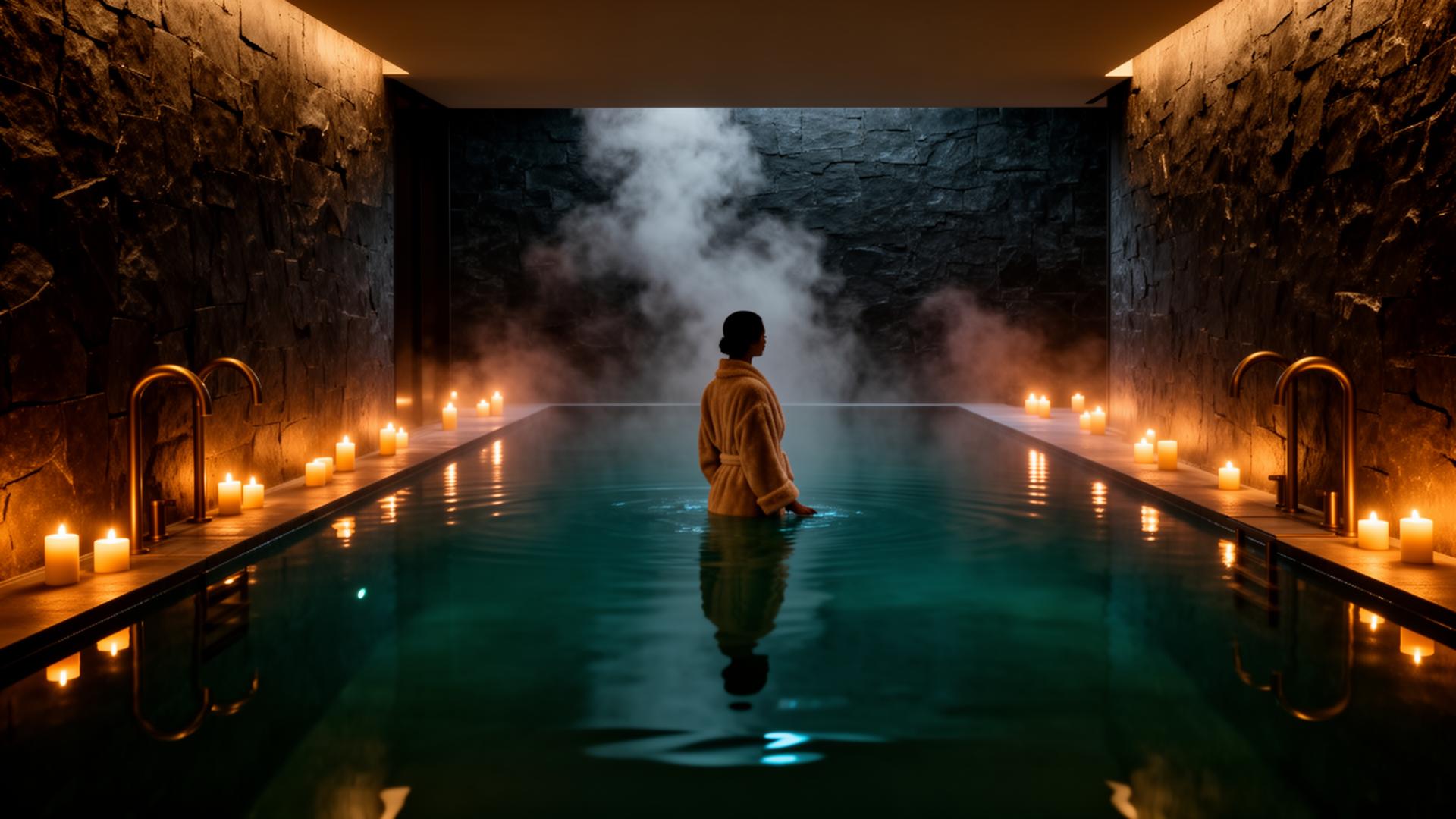 Candlelit wellness sanctuary